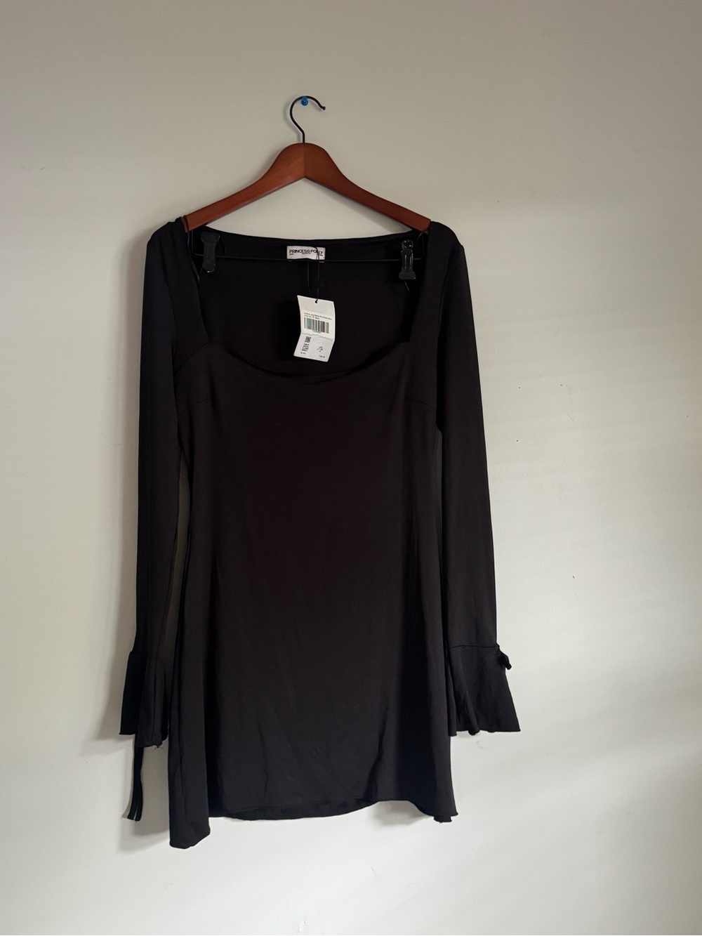 Princess Polly Black Long-Sleeve Mini Dress